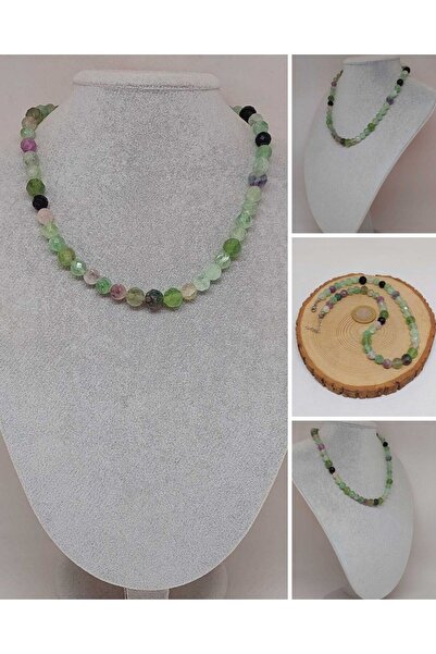 Yasamtohumu Serijska ogrlica sa fluoritnim kamenom iz kolekcije Sjajne zvezde