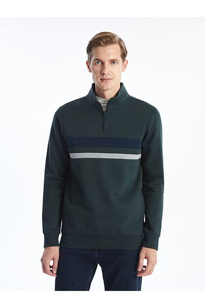 LC Waikiki Stand Collar Long Sleeve Men's Thick Sweatshirt