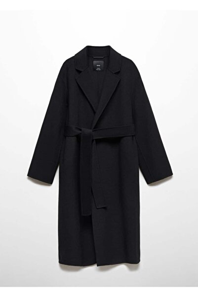 MANGO Woman Kemerli el yapımı palto