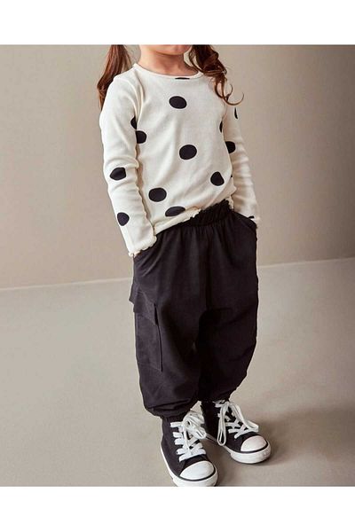 Next Baby Black and White Ribbed Top and Cargo Pants Baby Bottom Top Set
