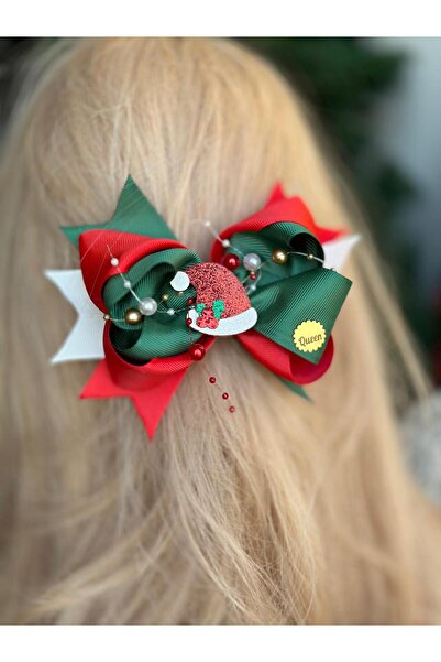 QUEEN AKSESUAR Pălărie de Moș Crăciun de lux - Cataramă de Crăciun cu ornamen...