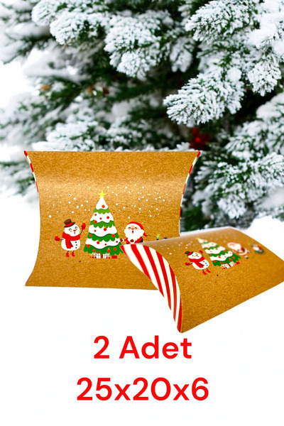 Beezzle 2 Pcs Pillow Model Special Design Kraft Santa Claus Christmas Gift Package New Year Gift Package