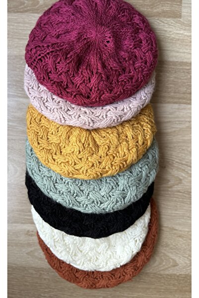Amor Center Painter Model Knitted Soft Knitwear Winter Beret