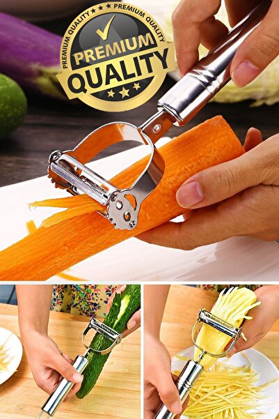 MorPort Ultra Lüx Paslanmaz Çelik Jülyen Soyacak Patates Sebze Soyacağı