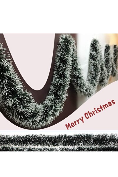 ALYA Parti Yılbaşı Ağacı Süsleme Noel Süsleme Boyun Ve Ağaç Atkısı 2 Metre Karlı Görünüm