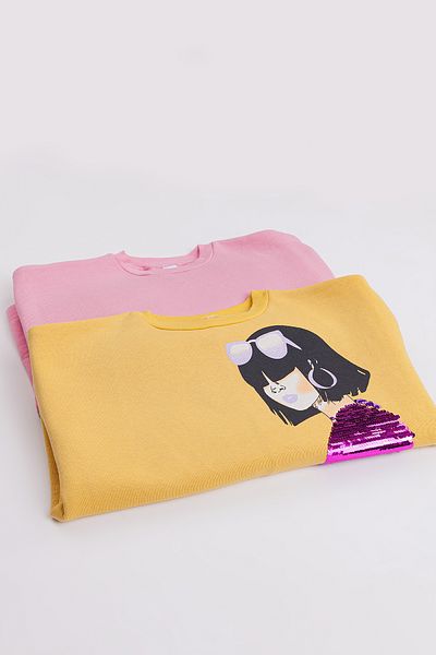 Harika KIDS Girl's Medium Thickness Printed 2-Pack Sweatshirt
