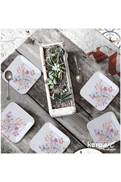 Keramika طبق شاي بلازا أبيض غير لامع 6 قطع - 11 سم