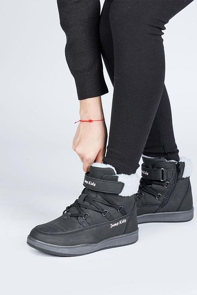 Kids Club Shoes Jump 29180 Unisex Μαύρες Παιδικές Μπότες - Αντιολισθητική σόλα