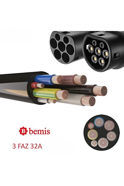 Bemis Elektrikli Araç Kablolu Şarj Seti 22kw Bev-5032-1208(TRİFAZE 32A 8METRE)