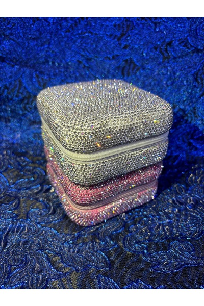 DESEO BOUTIQUE Jewelry Box with Shiny Shining Zirconia for Women(Stone Downfree)