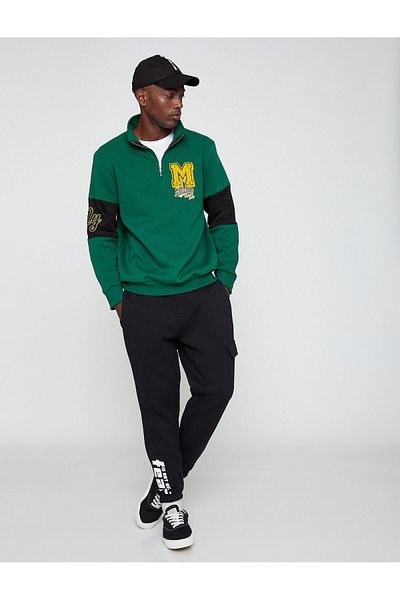 Koton Slogan Printed Sweatpants with Lace Waist