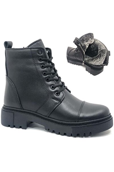 Kids Club Shoes Kocamanlar 4290 Hakiki Deri Postal Kadın Bot SİYAH
