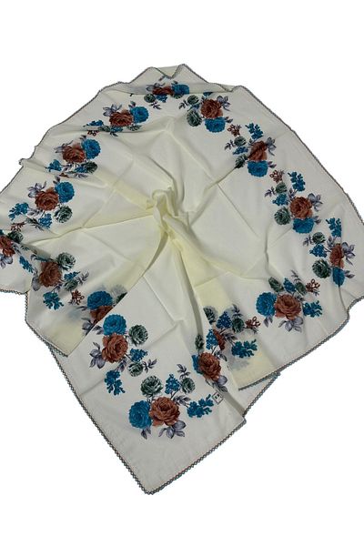 Eripek Κεντητό βαμβακερό γράψιμο - 90 x 90
