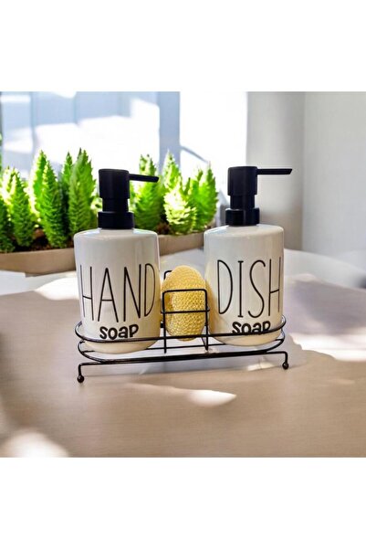 Enyaza Home 2'li 500 Ml Fenomen Metal Standlı Süngerli Pinterest Sıvı Sabunlu...