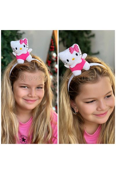 Queen Nelly Luxury Design Plush Toy Hello Kitty Catted Crown Fuchsia Pink Children's Costume Crown