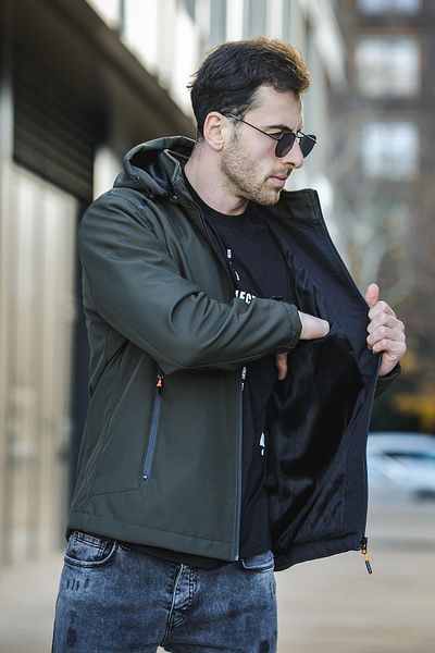 Oksit Ανδρικό παλτό Juka Softshell - Αδιάβροχο, κρύο και αντιανεμικό, γούνινο εσωτερικό παλτό σκιέρ και κάμπερ