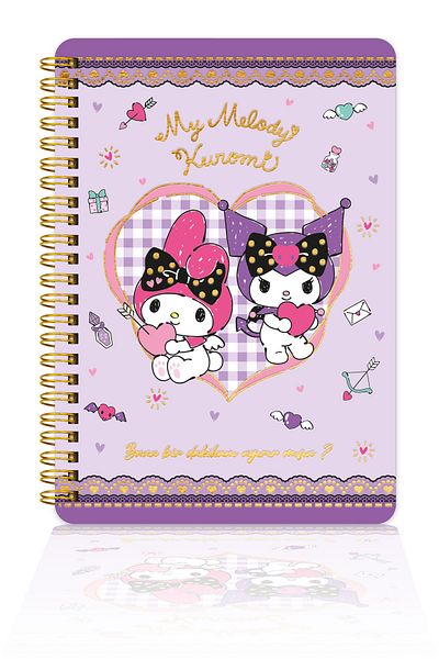 Victoria's Journals Спирален дневник Kuromi & My Melody 14x20 см - Можете ли да ми дадете 1 минута?