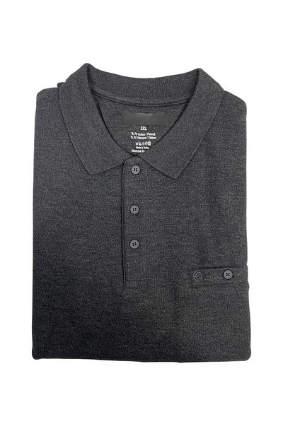 Ercan Men's Large Size Polo Neck Thessaloniki Knitted Sweater 2142
