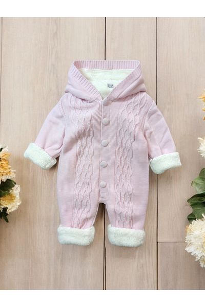 Donino Unisex Baby Knitwear Thermal Inside Full Fleece Romper Hoodie A+++ Quality