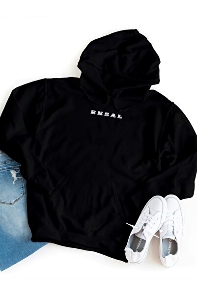 Rksal  Erkek syiah Kapüşonlu Sweatshirt