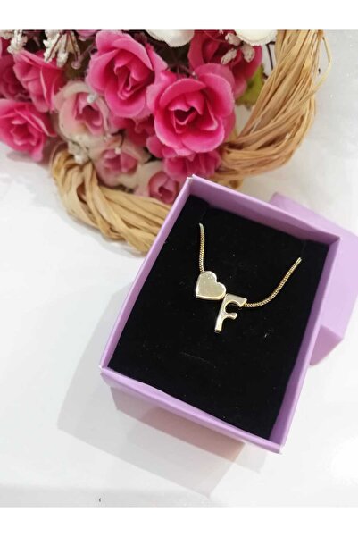 Judas Takı Women's Gold Steel Chain Heart Letter Necklace, Initial Letter Nec...