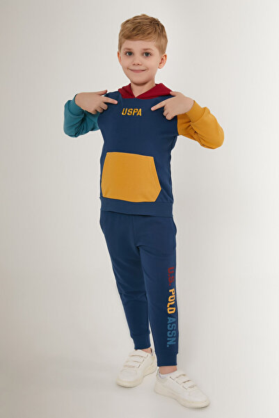 U.S. Polo Assn. BAZA. Polo Assn. Set de trening pentru băieți colorat albastr...