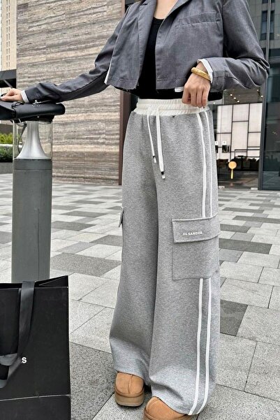 sefur trend collection StreetLine Grey Cargo Παντελόνι Φούτερ με τσέπη