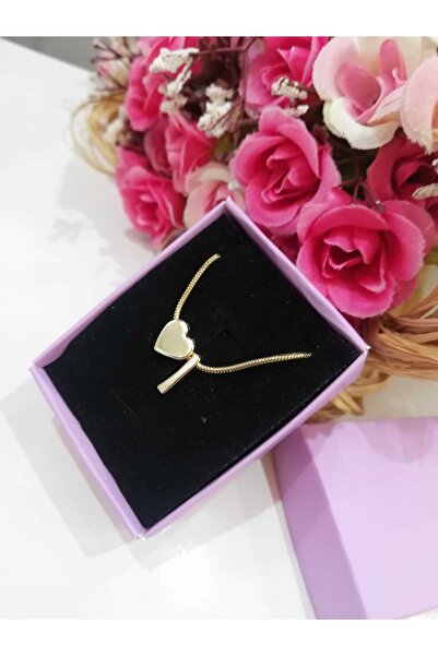 Judas Takı Women's Gold Steel Chain Heart Letter Necklace, Initial Letter Nec...
