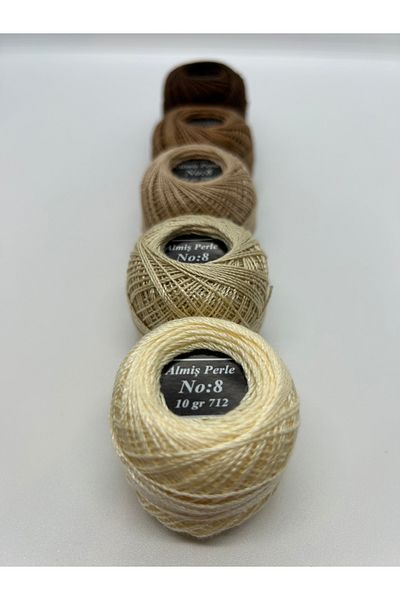 ALMİŞ Alış Perle Etamin-Cross Stitch 5'Li̇ Thread Set (10 Gr-No:8)
