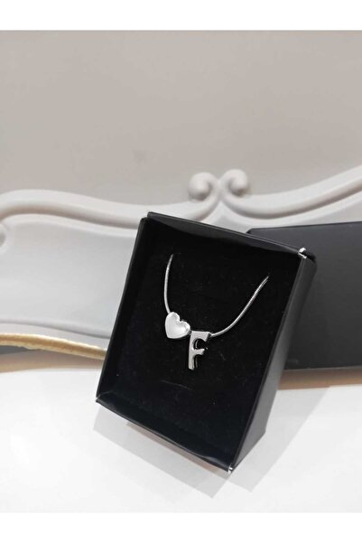 Judas Takı قلادة نسائية بسلسلة من الفولاذ الفضي على شكل قلب، قلادة بأحرف أولية