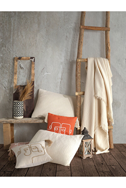 destinyhometex Ivory 4 Layer Multi Muslin Natural 100% Βαμβάκι 2 Μαξιλαροθήκες 50x70cm