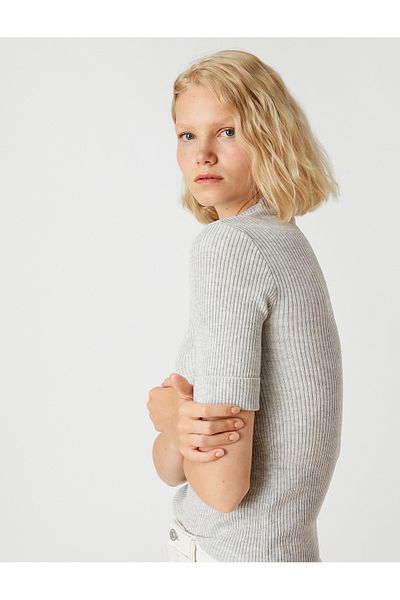 Koton Turtleneck Sweater Short Sleeve Cashmere Textured