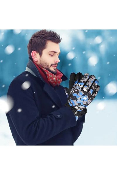 BGA Winter Gloves Ski Mittens Warm Fashion Plush Lined Waterproof Gloves with Adjustable Buckle