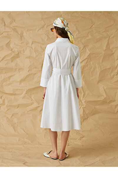 Koton Φόρεμα μακρύ πουκάμισο με λεπτομέρεια ζώνης