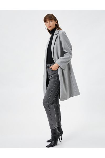 Koton Midi Length Cashmere Coat