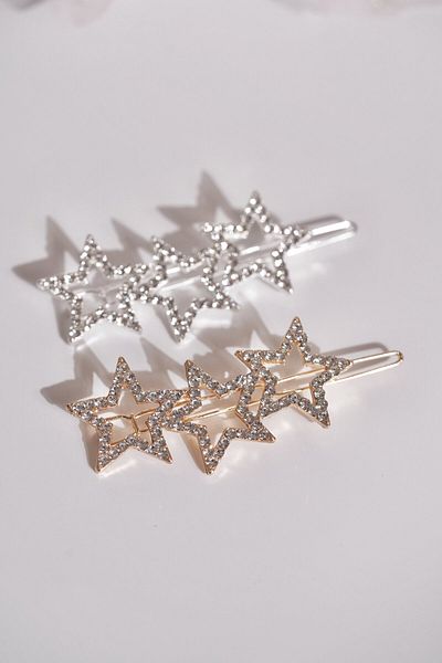 MİNAHOBİ Πόρπη 2 τεμαχίων Zircon Stone Star