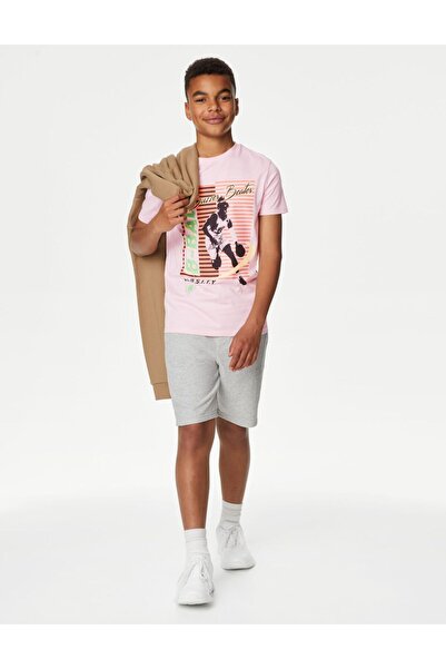 Marks & Spencer Saf Pamuklu Kısa Kollu T-shirt (6-16 Yaş)