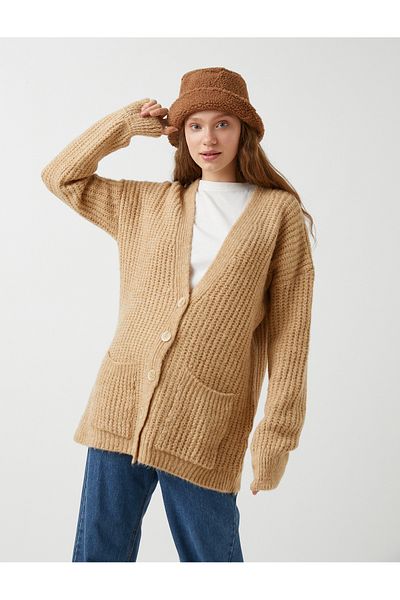 Koton Cardigan tricotat cu mânecă lungă cu nasturi