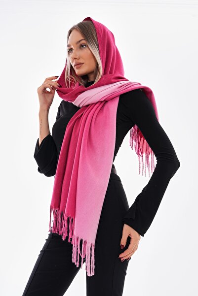 BALIENTE Batik Fuchsia Tasseled Women's Shawl