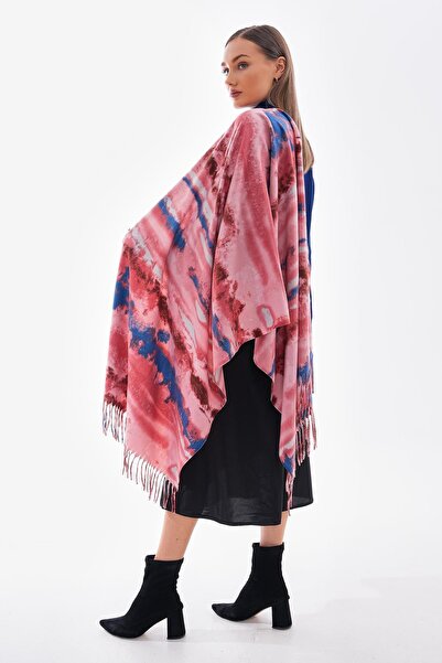 BALIENTE Tie-Dye Pink Tasseled Women's Shawl