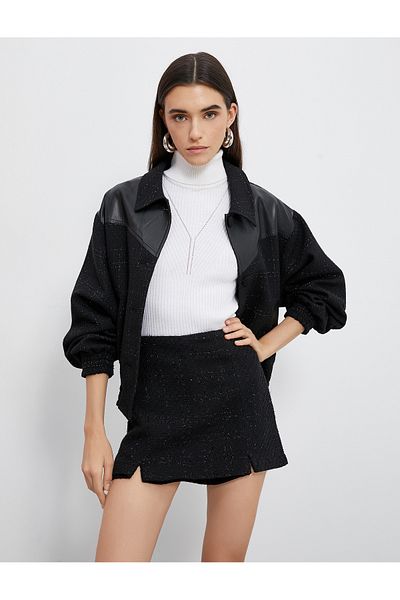 Koton Fustă mini din tweed cu fante duble