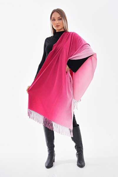 BALIENTE Batik Fuchsia Tasseled Women's Shawl