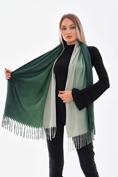 MARBERRY Batikli Benetton Green Tasseled Women's Shawl