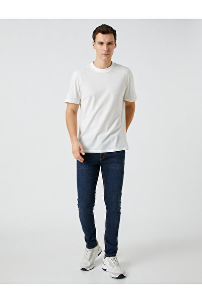 Koton Střední Indigo Skinny pánské džínové kalhoty - 3sam40130nd