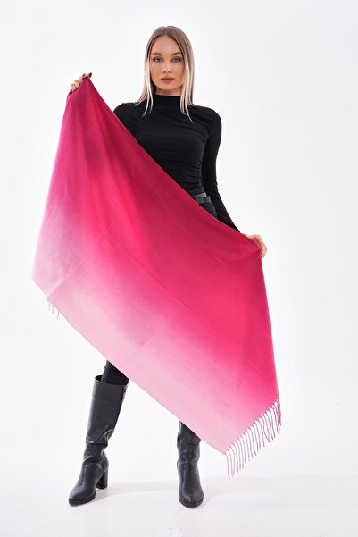 BALIENTE Batik Fuchsia Tasseled Women's Shawl