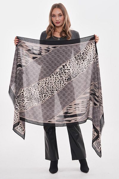 BALIENTE Patterned Gray Women's Shawl