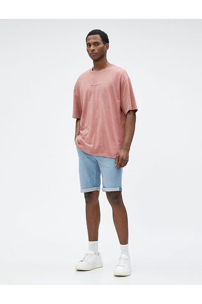 Koton Denim-Shorts, Bermuda, mehrlagiges Bein, detaillierte Tasche, Baumwolle