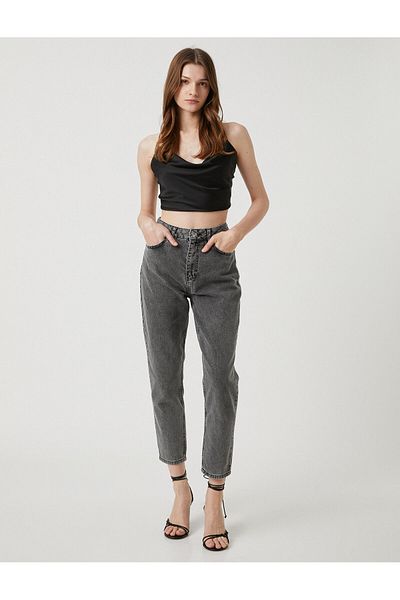 Koton Relaxed Cut Jeans High Waist Slightly Skinny Leg - Mom Jean