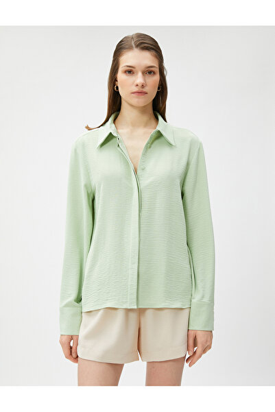 Koton Μακρυμάνικο πουκάμισο με κρυφά κουμπιά