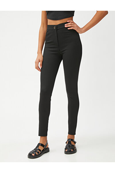 Koton Legíny Kalhoty s vysokým pasem a kapsou na zapínání